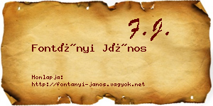 Fontányi János névjegykártya