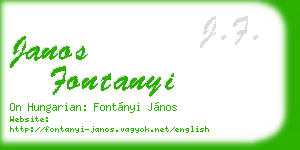 janos fontanyi business card