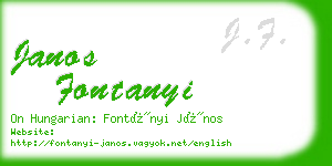 janos fontanyi business card